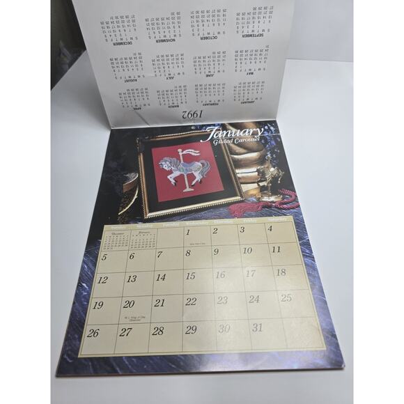 Vintage The Needlecraft Shop 1992 Calendar 12 Cross Stitch Patterns - Picture 2 of 5
